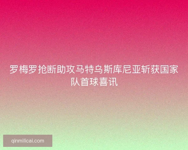 罗梅罗抢断助攻马特乌斯库尼亚斩获国家队首球喜讯