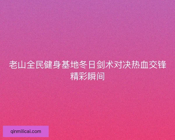 老山全民健身基地冬日剑术对决热血交锋精彩瞬间