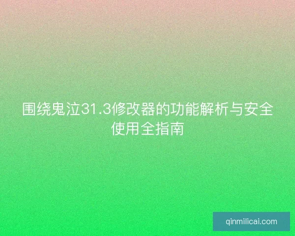 围绕鬼泣31.3修改器的功能解析与安全使用全指南